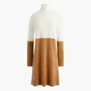 J Crew Factory Color Block Long Sleeve Wool Blend Turtleneck sweater dress